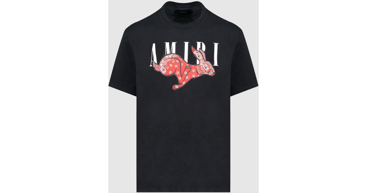 Amiri Cny Rabbit Logo Tee in Black for Men | Lyst
