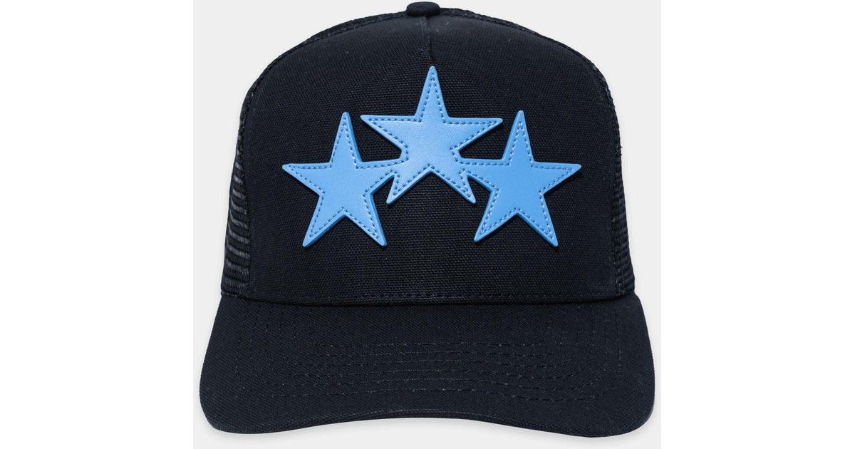 Amiri 3 Star Trucker Hat in Blue for Men | Lyst