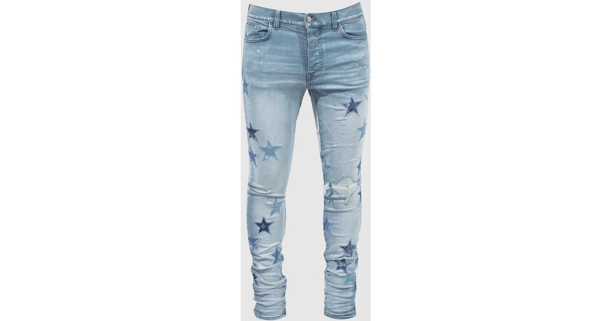 Amiri Bandana Star Jean in Blue for Men | Lyst