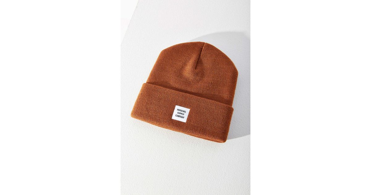 Synthetic Abbott Beanie in Brown 