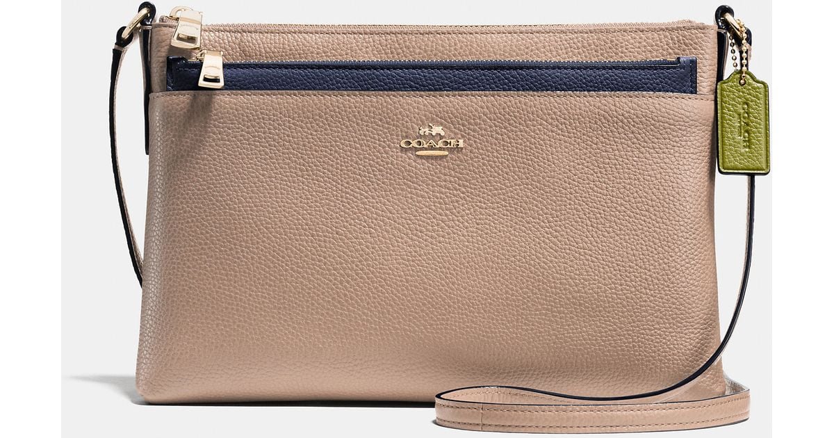 COACH Pop Up Crossbody In Colorblock Leather in Metallic Lyst