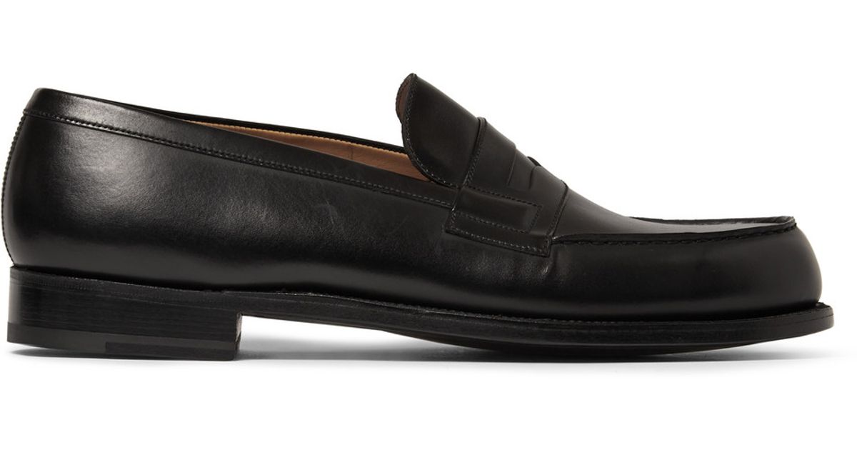 J M Weston 180 The Moccasin Leather Loafers In Black For Men Lyst