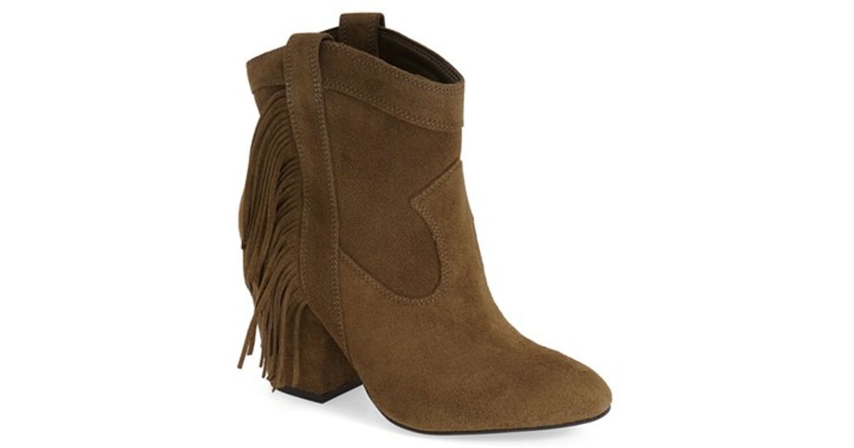 Lyst Jessica Simpson Wyoming Fringed Boots In Natural