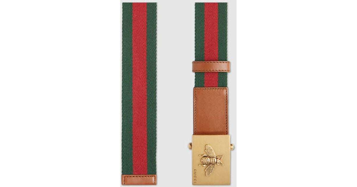 Gucci Canvas Web Belt With Bee Buckle