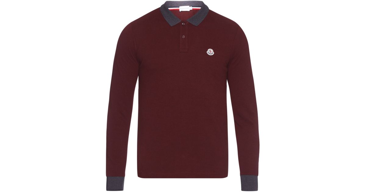 burgundy moncler polo