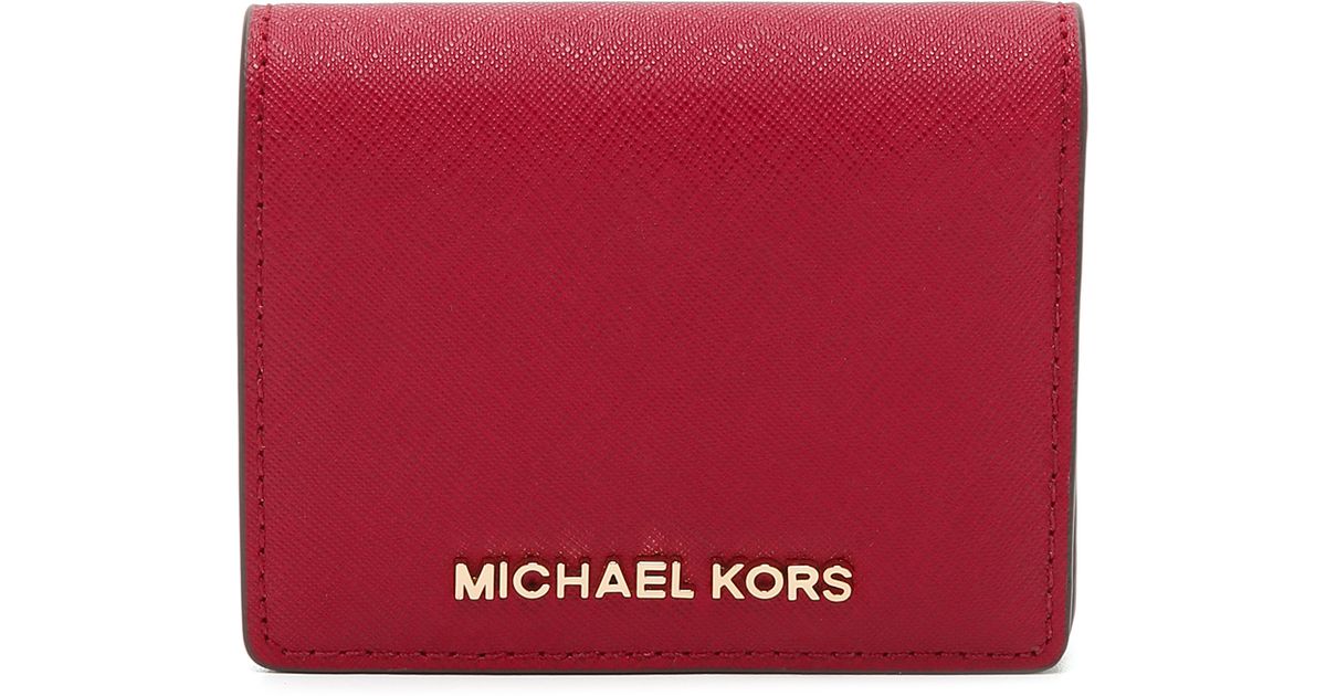 MICHAEL Michael Kors Jet Set Bifold Wallet - Cherry in Red | Lyst