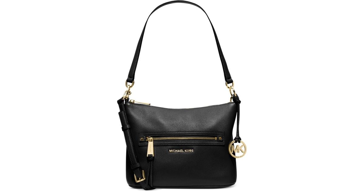 michael kors black and gold shoulder bag