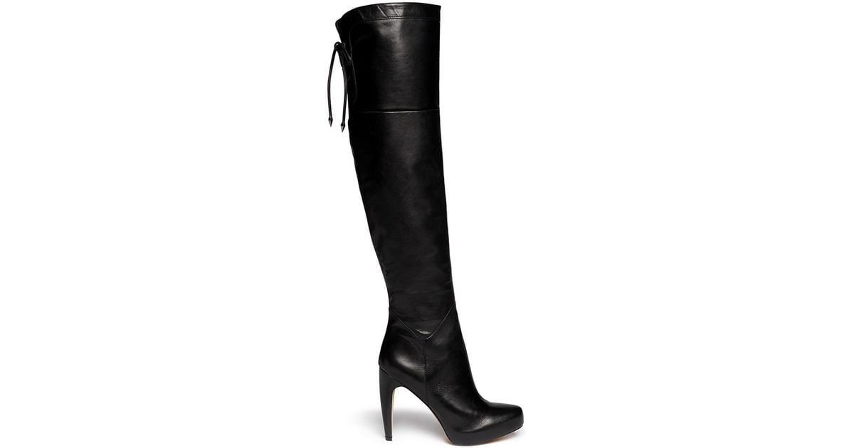 Sam Edelman 'kayla' Thigh High Leather Boots in Black - Lyst