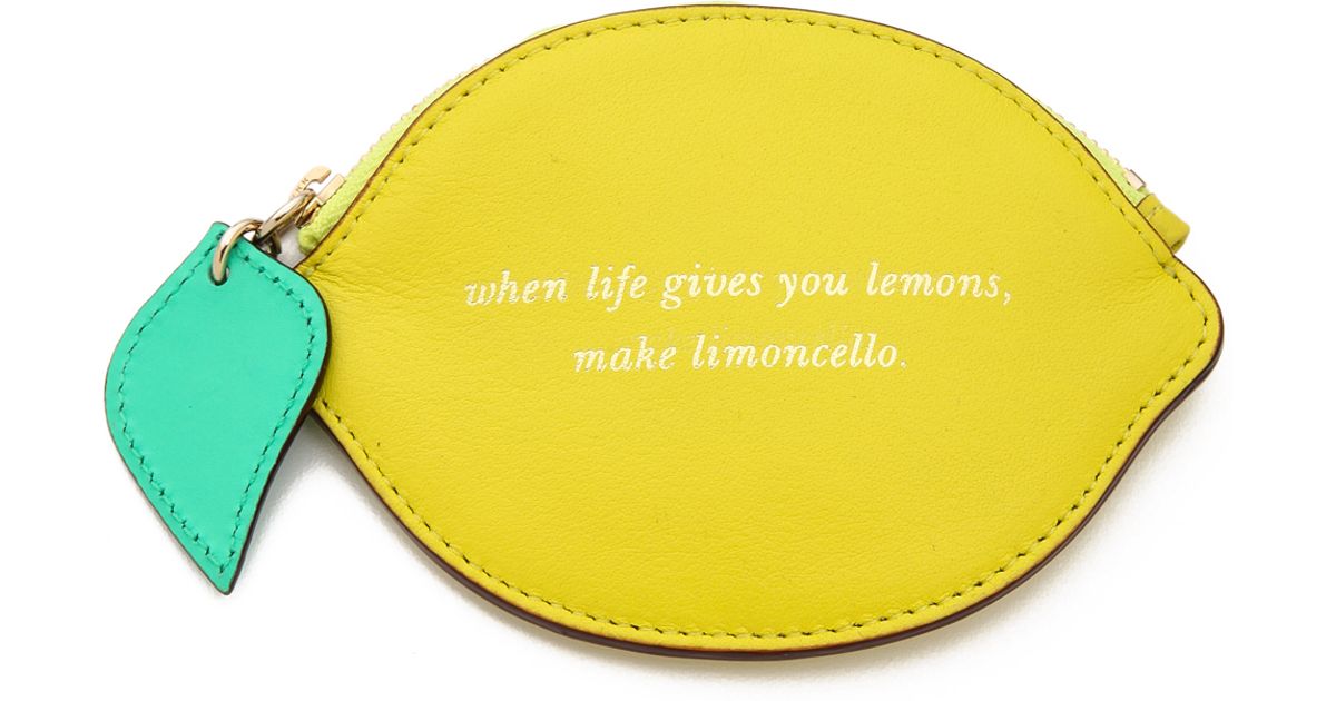 Kate Spade Lemon Coin Purse in Yellow | Lyst