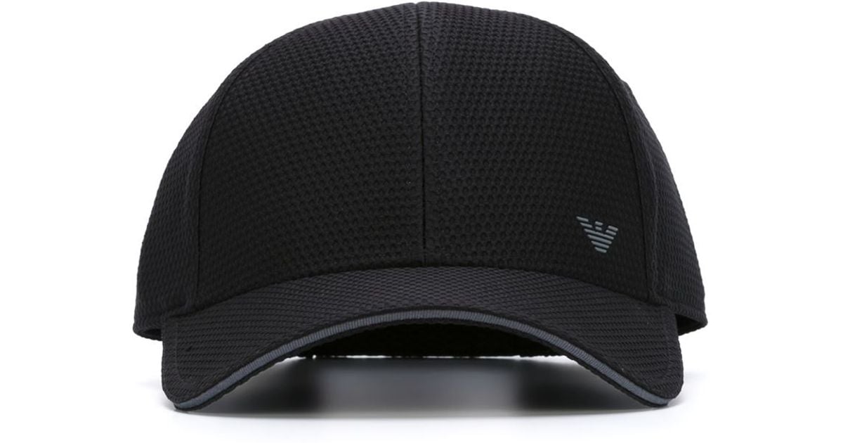 Emporio Armani Logo Baseball Cap in Black for Men | Lyst