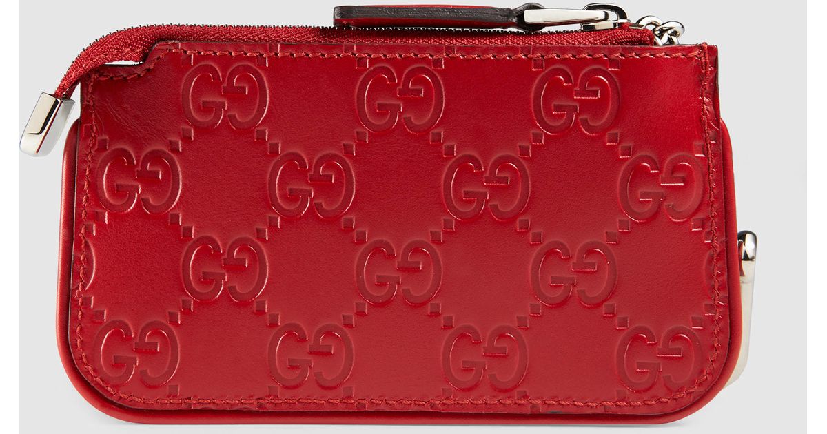 red gucci key pouch