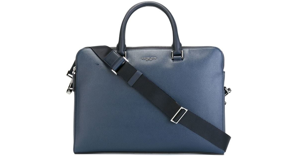 michael kors mens harrison leather briefcase