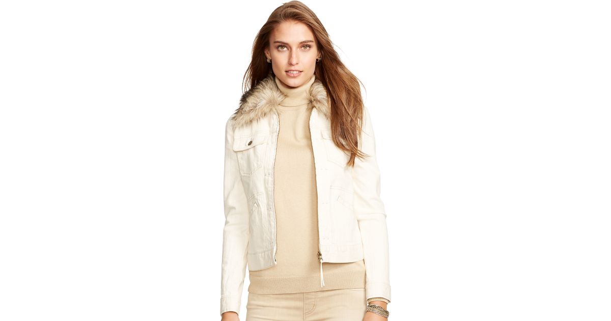 ralph lauren jeans jacket with fur collar