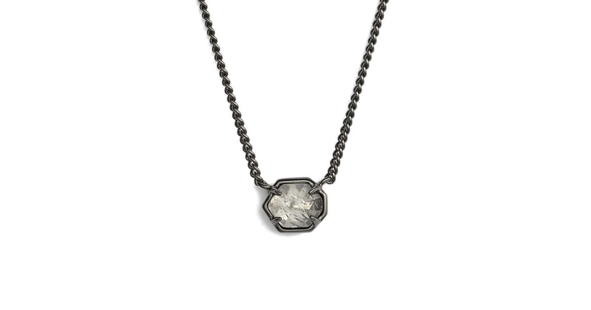 Kendra Scott Mabel Necklace Gunmetal Mirror Rock Crystal In Mabel Necklace Gunmetal Mirror Rock