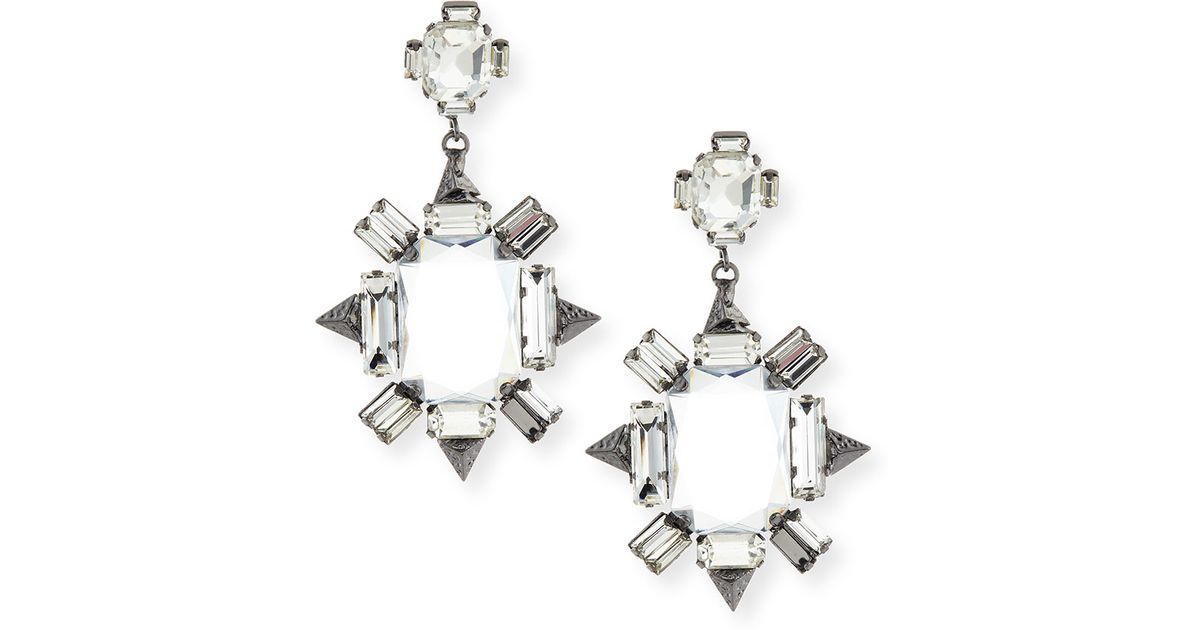 Lyst R J Graziano Crystal Chandelier Earrings In White