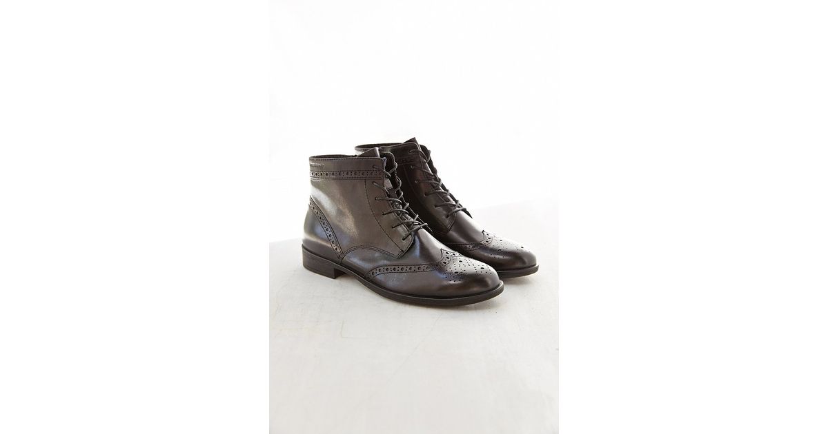 Vagabond Code Brogue Leather Boot in Black - Lyst