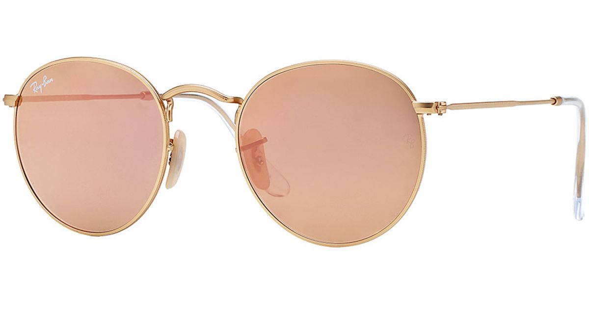ray ban 3447 round metal espejado rosa ray ban 3447 round metal espejado rosa