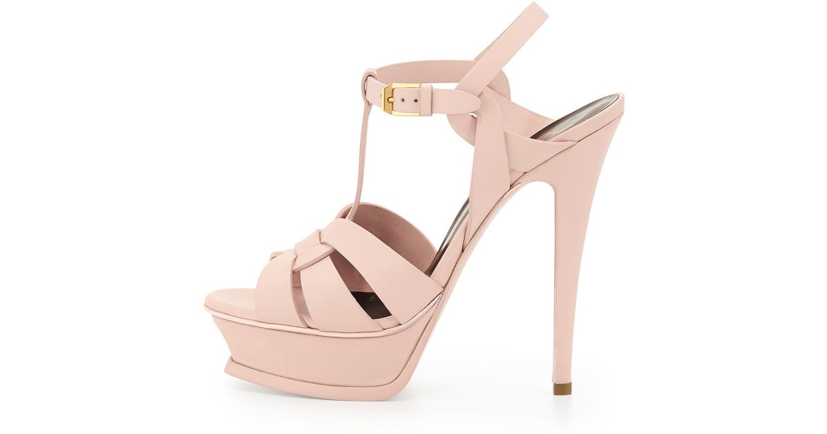 saint laurent pink heels