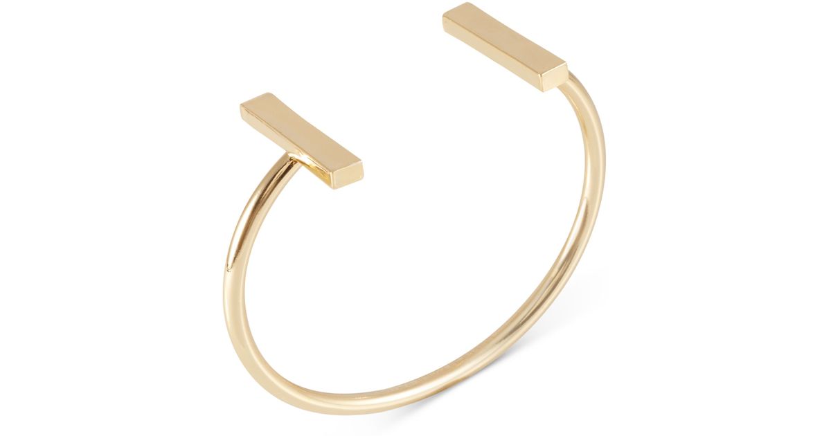 Lyst French Connection Bar Open Cuff Bracelet In Metallic For Men