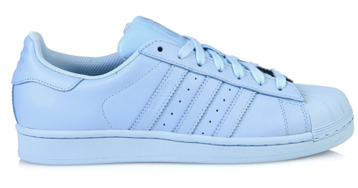 adidas Superstar Supercolor Leather Trainers in Light Blue (Blue) | Lyst