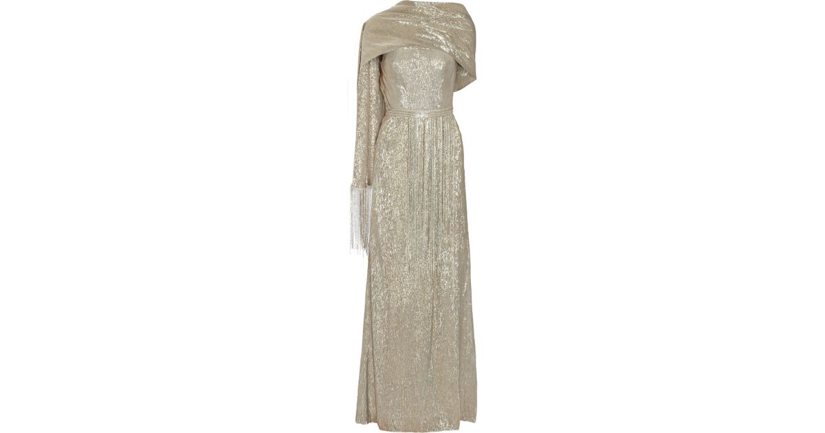 oscar de la renta gold gown