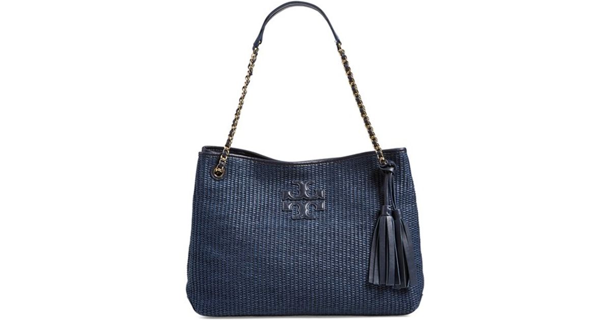 tory burch navy blue handbag