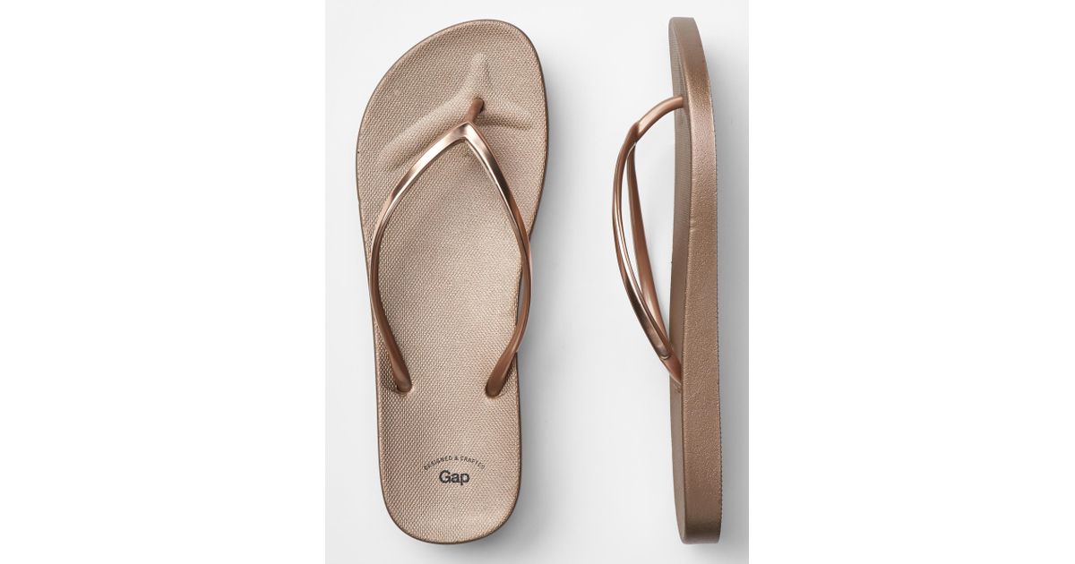 gap gold flip flops