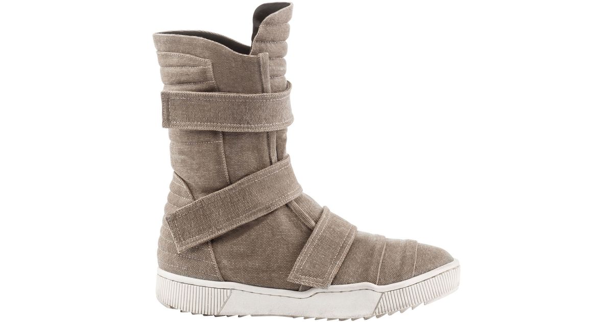 Demobaza Cotton Canvas Velcro Sneaker Boots in Natural for Men | Lyst