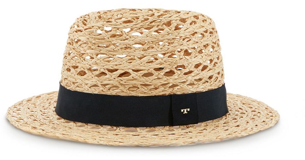 Tory Burch Woven Straw Hat in Brown | Lyst
