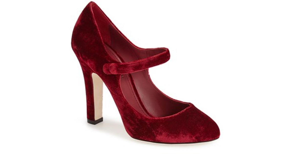 red velvet mary janes