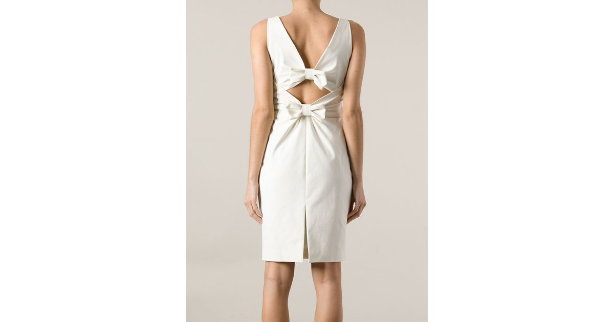 open back dress with bow