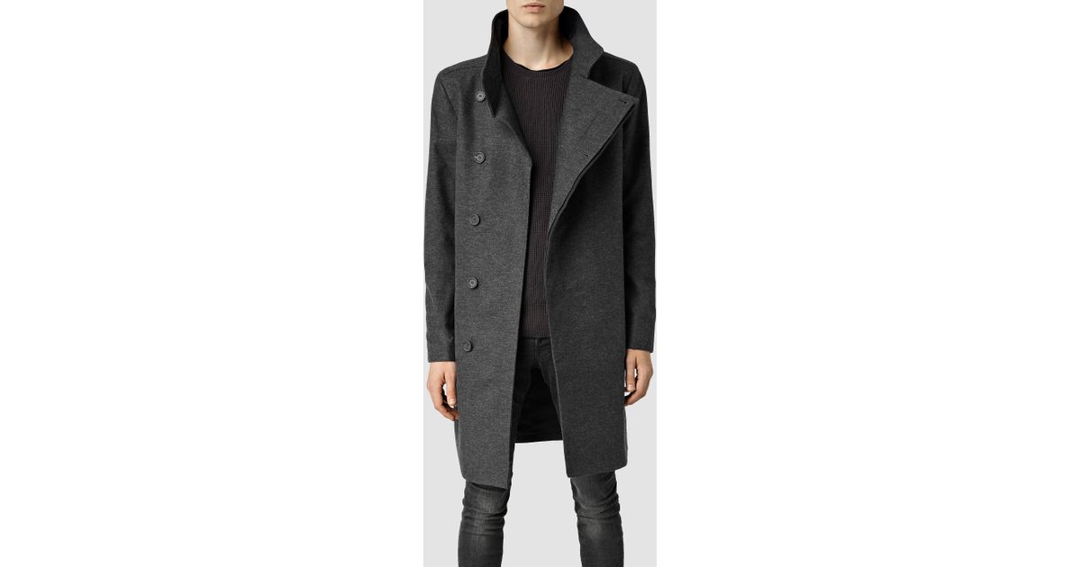 AllSaints Cotton Grove Coat in Charcoal (Gray) for Men | Lyst