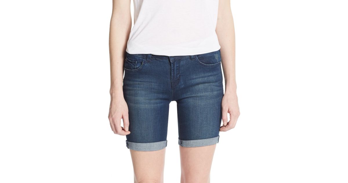 Kensie Denim Bermuda Shorts in Blue | Lyst
