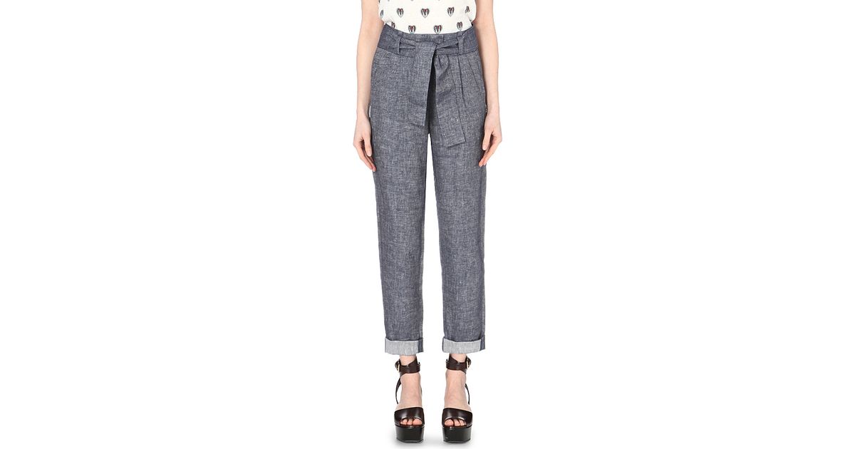 denim linen trousers