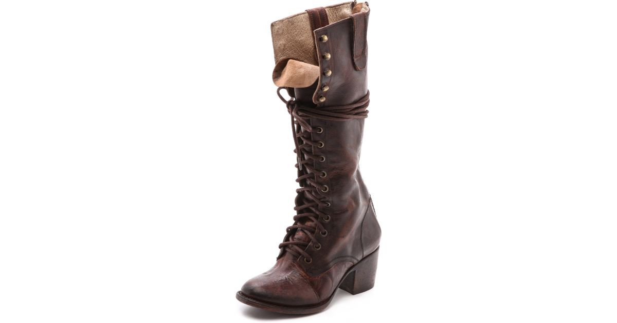 Freebird by Steven Granny Tall Combat Boots - Black in Brown | Lyst