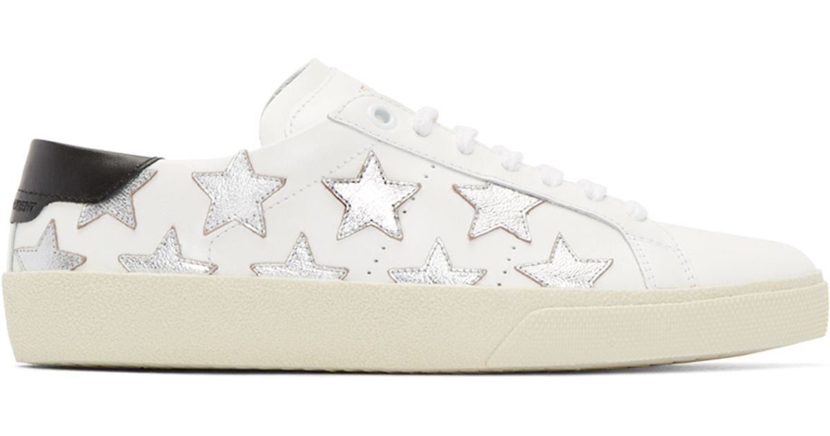 Silver Stars Court Classic Sneakers - Lyst