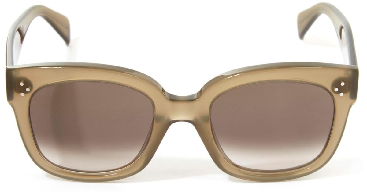 Celine Khaki New Audrey Sunglasses in Natural Lyst Australia