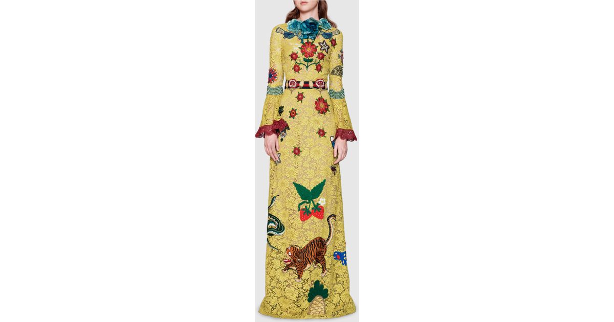 gucci embroidered dress