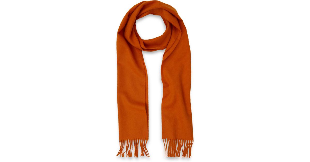 Johnstons Orange Plain Cashmere Scarf for Men Lyst