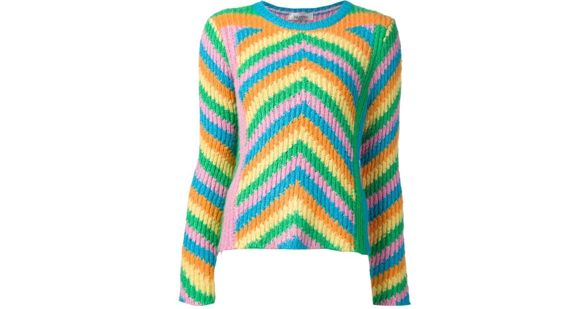 valentino 1973 chevron stripe cashmere