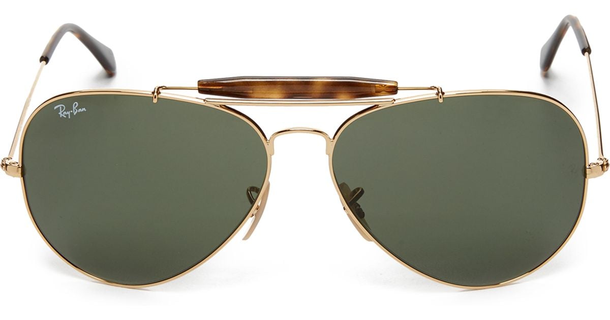 RayBan Pilot Aviator Sunglasses in Metallic Lyst