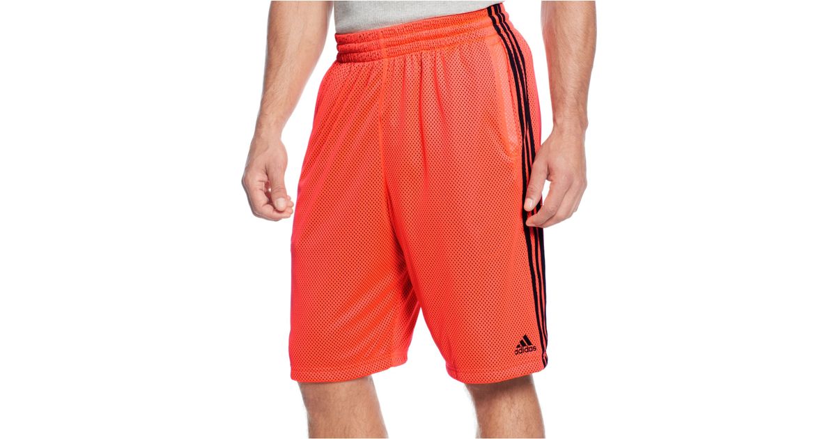 adidas Triple Up Mesh Basketball Shorts in Orange for Men | Lyst