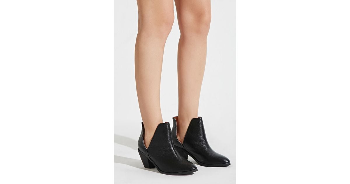 black v cut booties