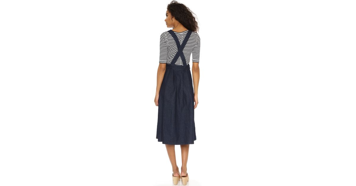 【&lovehelloさま専用】Blue DenimApron Dress Free People Indigo Denim Apron Dress in Blue | Lyst
