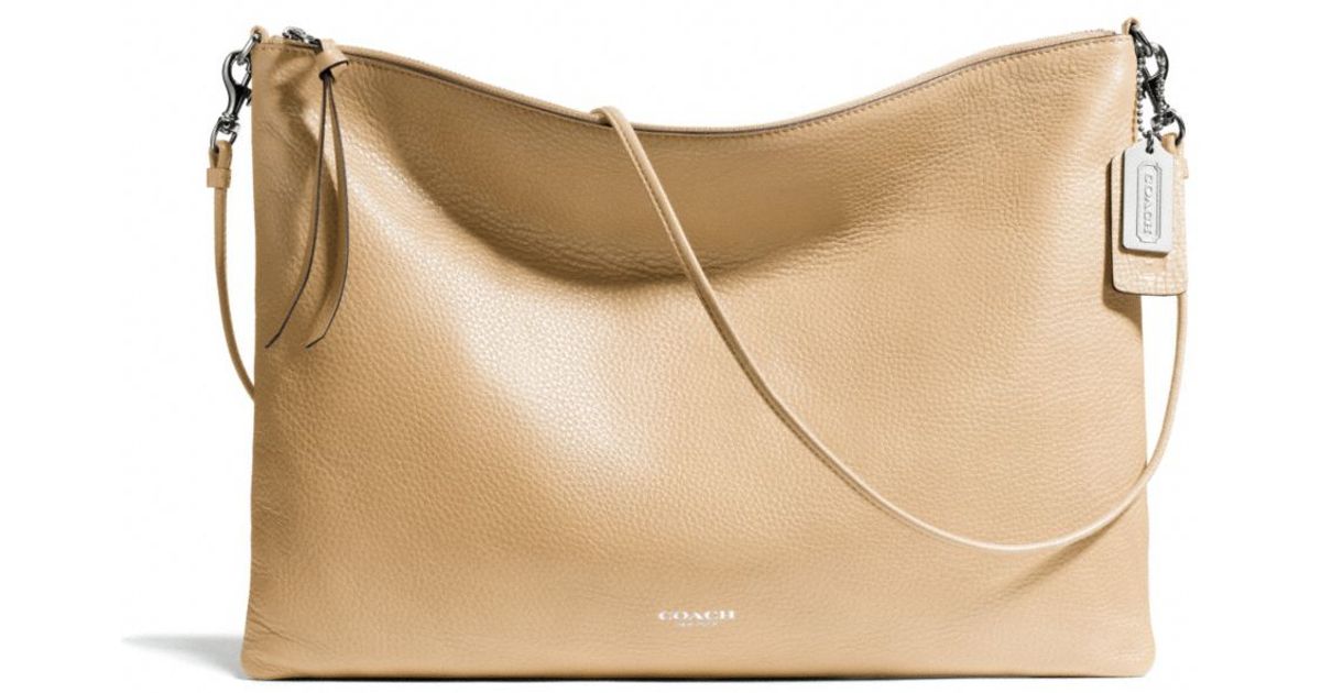 COACH Bleecker Daily Shoulder Bag in Leather in Silver/Tan (Brown) | Lyst