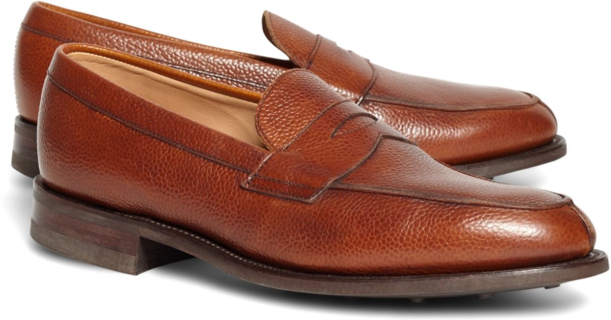 Brooks brothers Peal & Co.® Cognac Pebble Loafers in Brown for Men | Lyst
