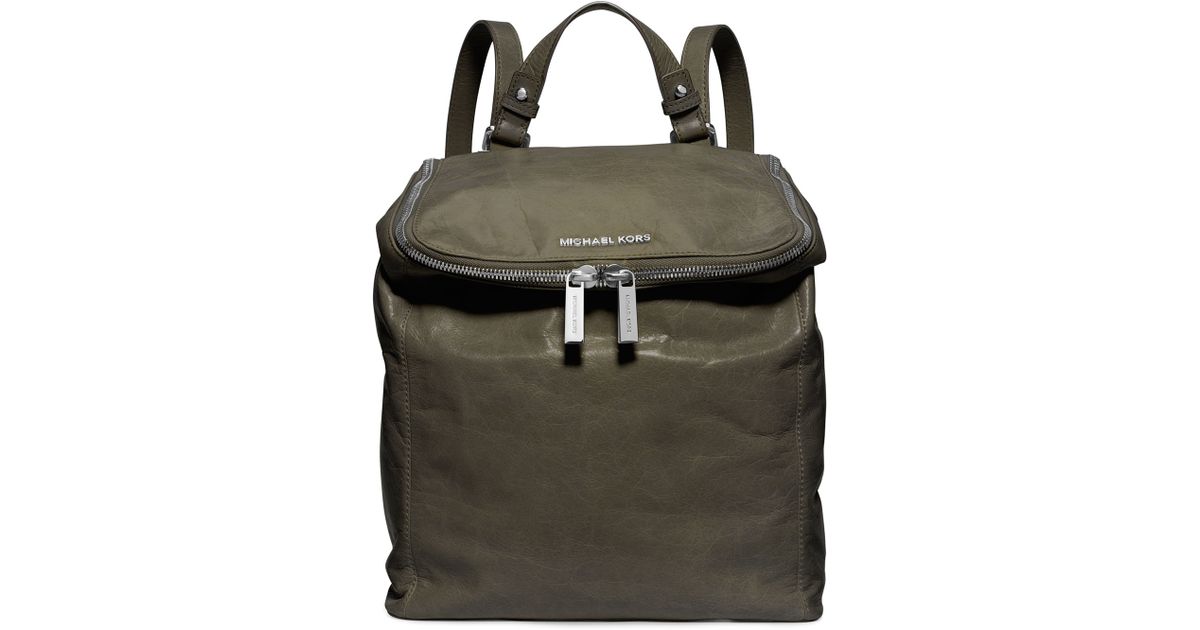 olive green michael kors backpack