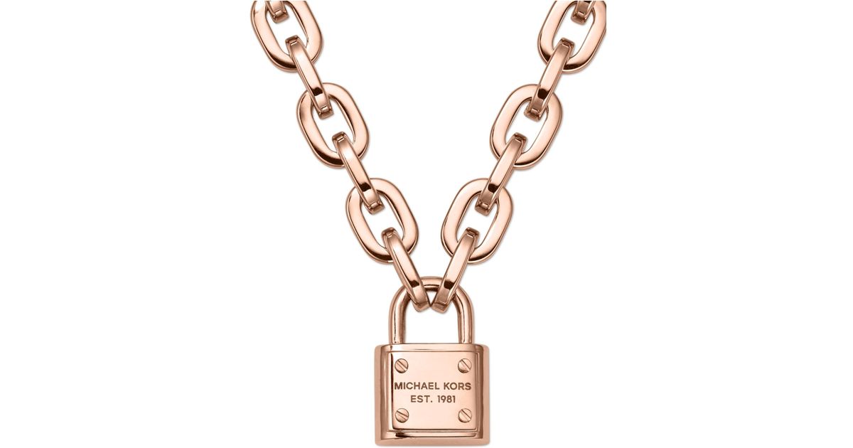 michael kors necklace padlock