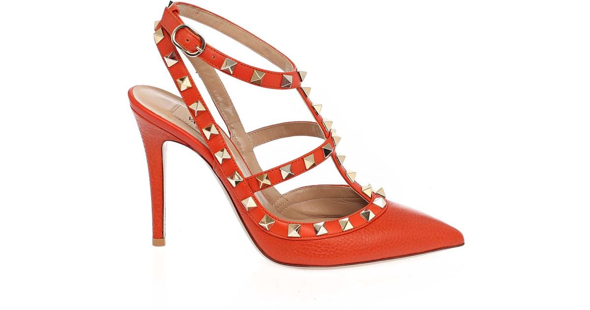 orange valentino heels