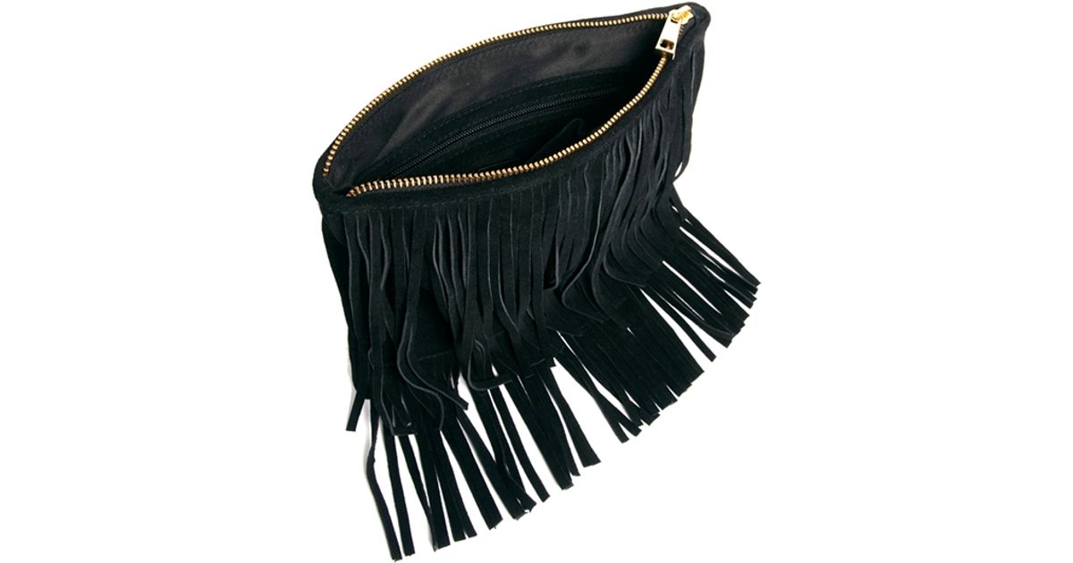 fringe clutch bag